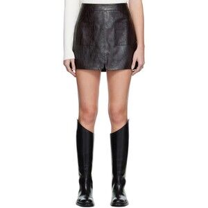Drae Low-Rise Miniskirt Size S Brown Crinkle $300